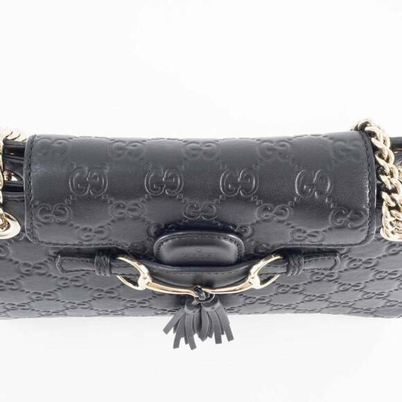 GUCCI Authentic Black Leather Horsebit Shoulder Bag - Picture 16 of 16